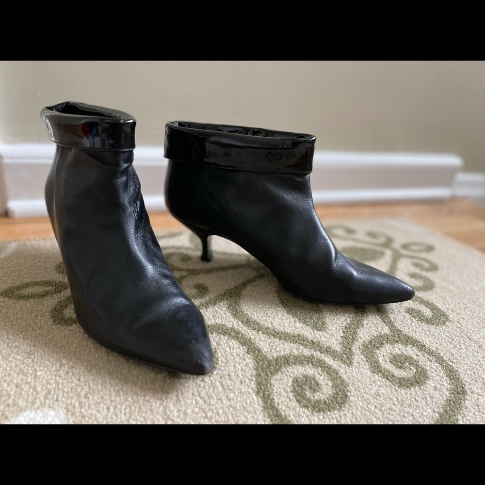 Lulu Guinness kitten heel leather ankle boots